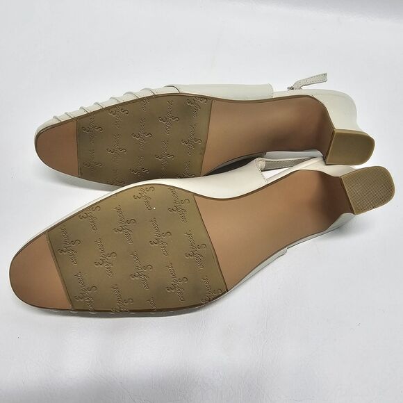 Easy Street Slingback Shoes Sz 8W | Bone Stretch Low Heel Closed Toe Comfort - Picture 8 of 12